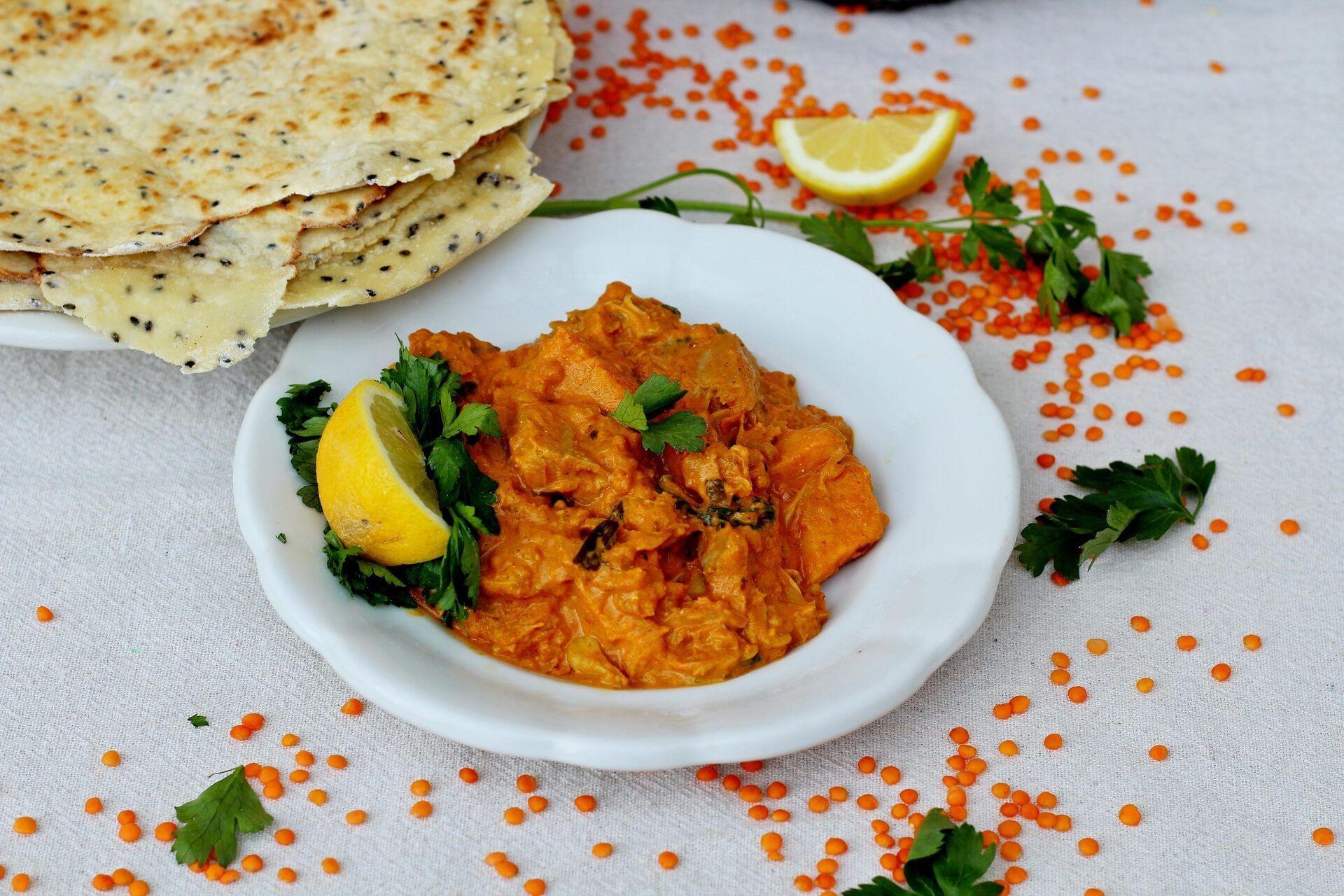 Gluten-Free Vegan Jackfruit Dhal with Flatbreadscover